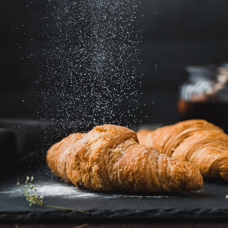 A golden, flaky butter croissant
